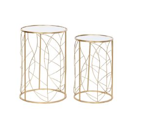 mesita aux set 2 metal | tienda de decoración e interiorismo en Teruel